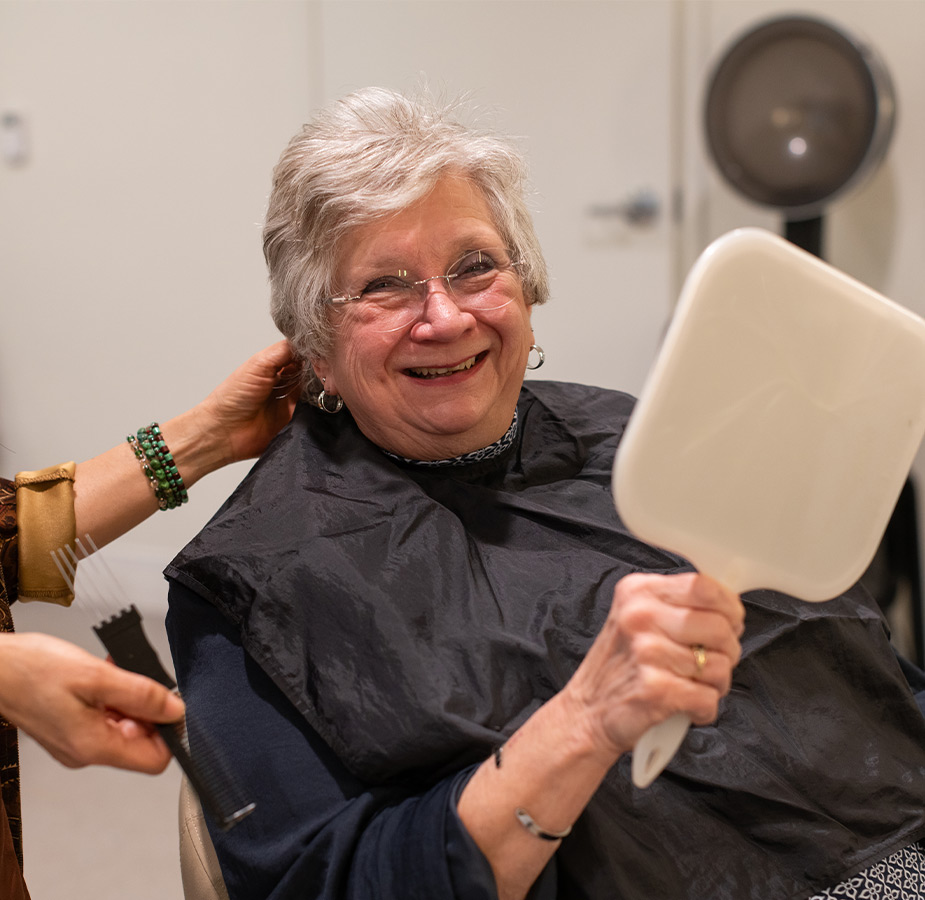A person at the salon.