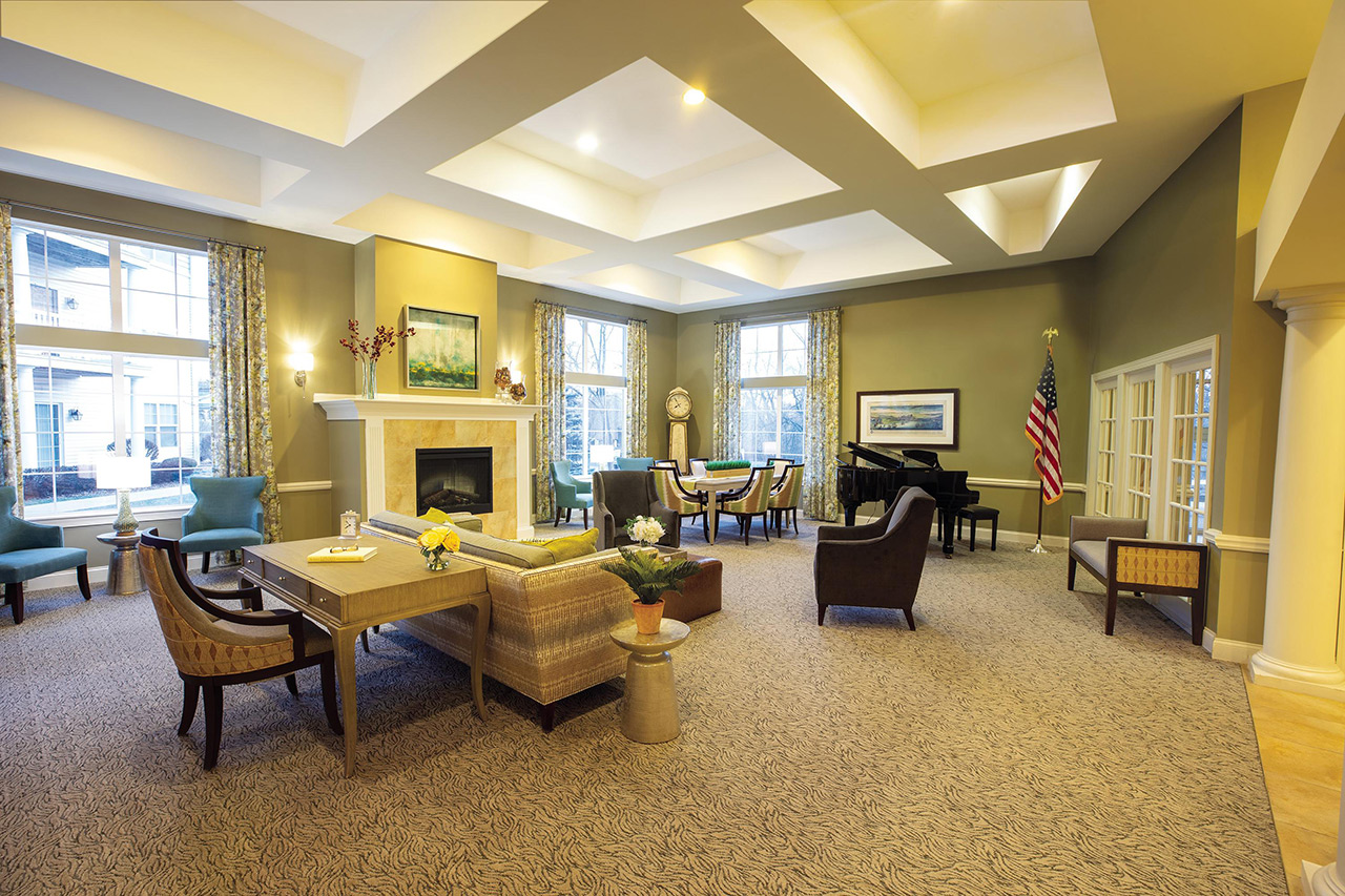 The main living room at The Legacy at Parklands.