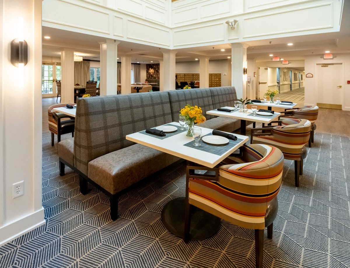 A dining area at The Watermark at St. Peters.
