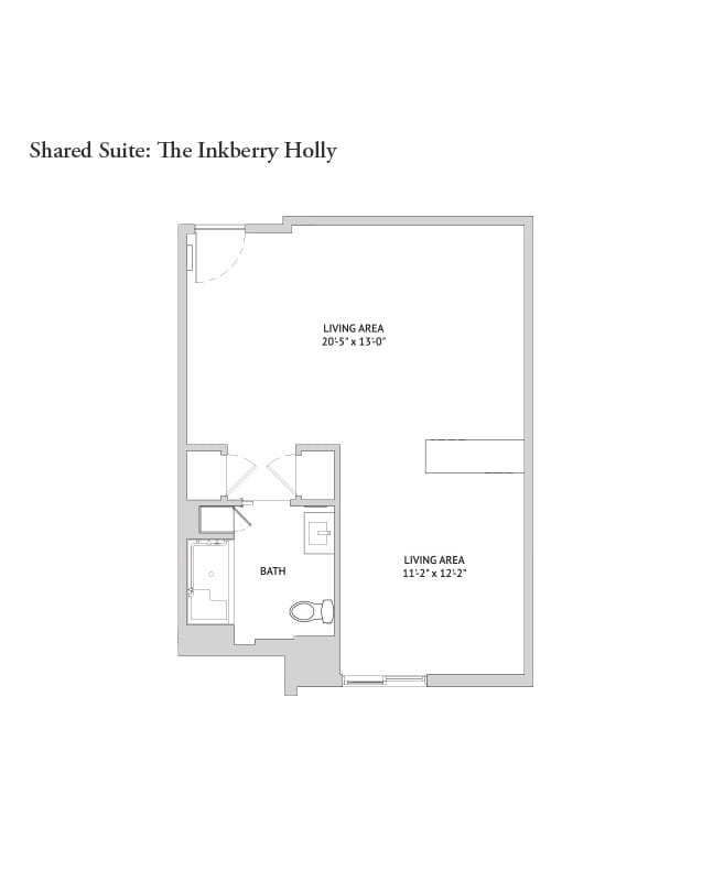 Memory care shared suite floor plan for The Watermark at West Palm Beach.