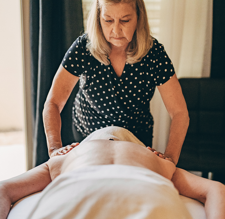 A resident is having a massage.