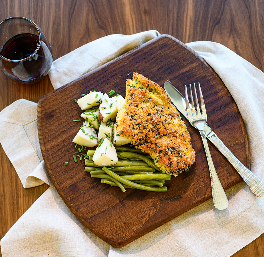 A plate of food.