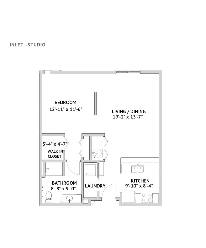 Independent living studio floor plan