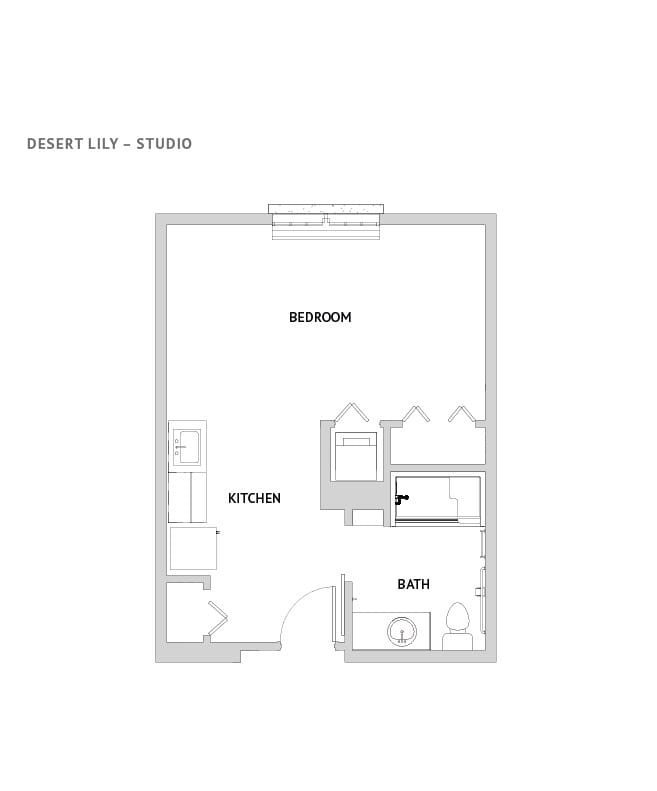 Assisted living studio floor plan