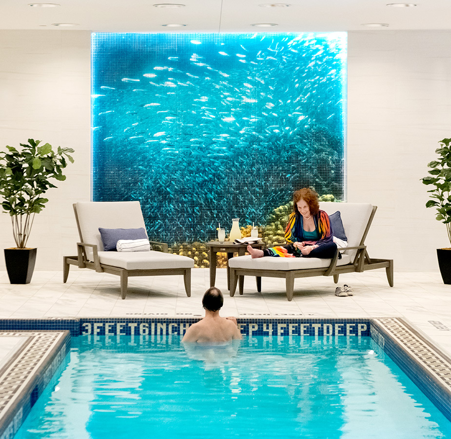 An indoor pool at The Watermark at Brooklyn Heights.