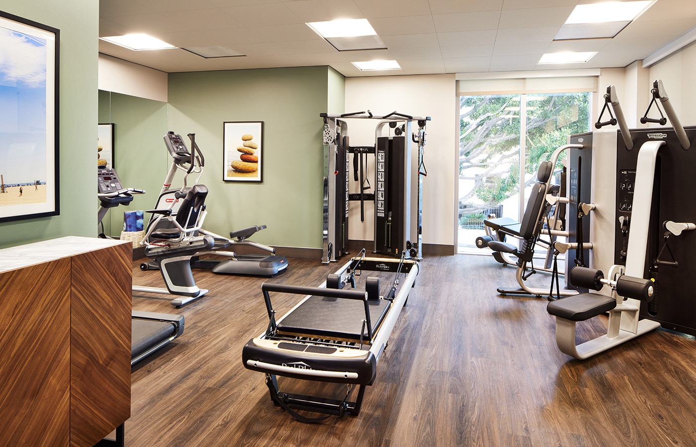 The fitness area at The Watermark at Westwood Village.