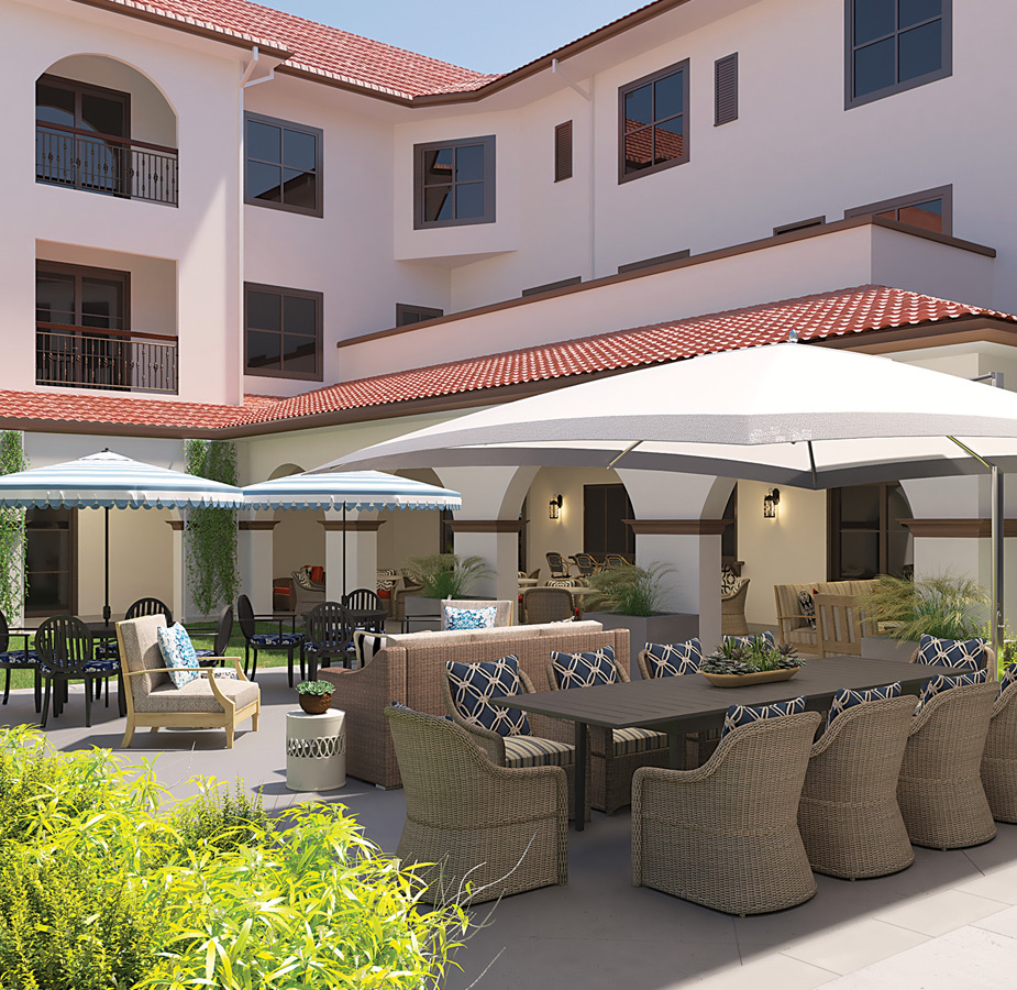 Seating area in patio.