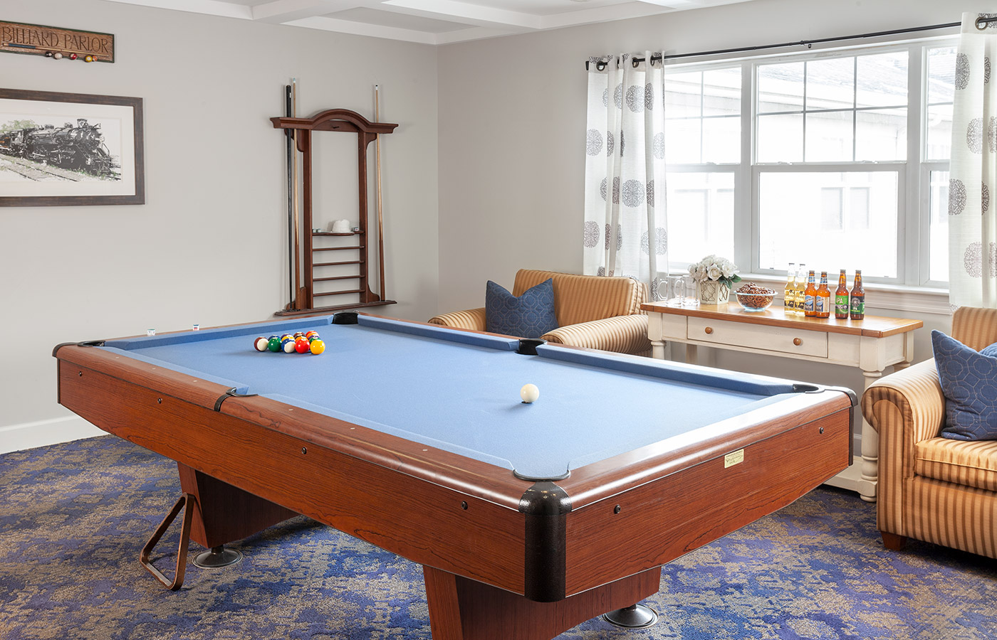 Game room with pool table.