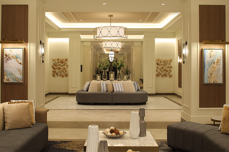 A modern lobby area.