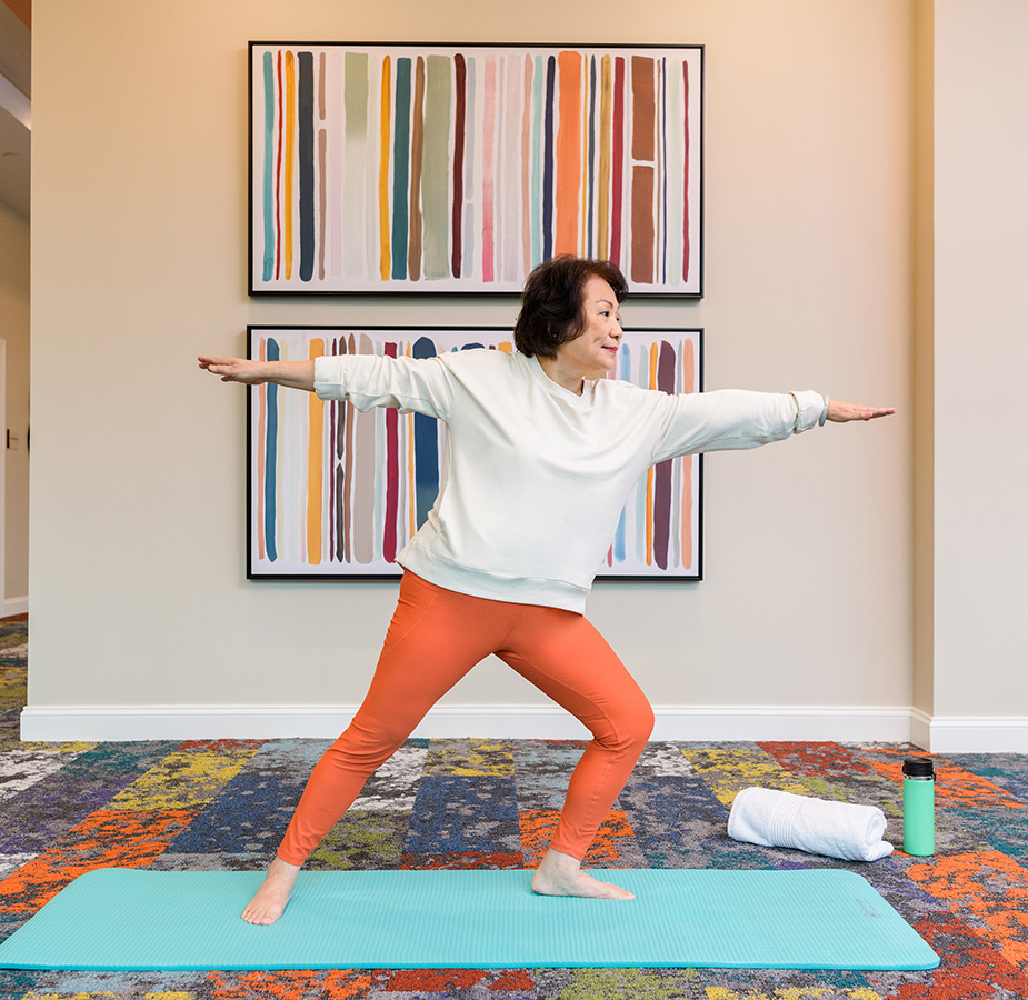 A person doing yoga.