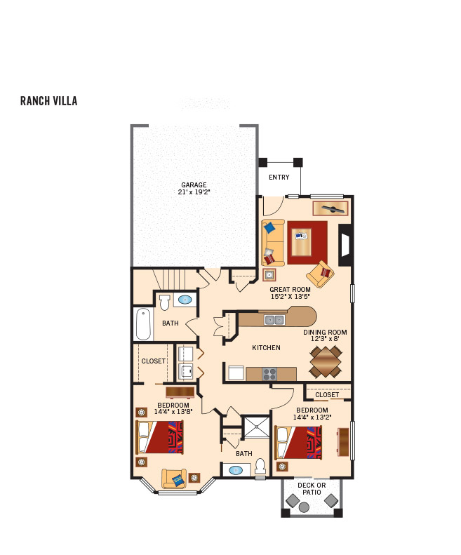 Villa floor plan for The Legacy at Erie Station.