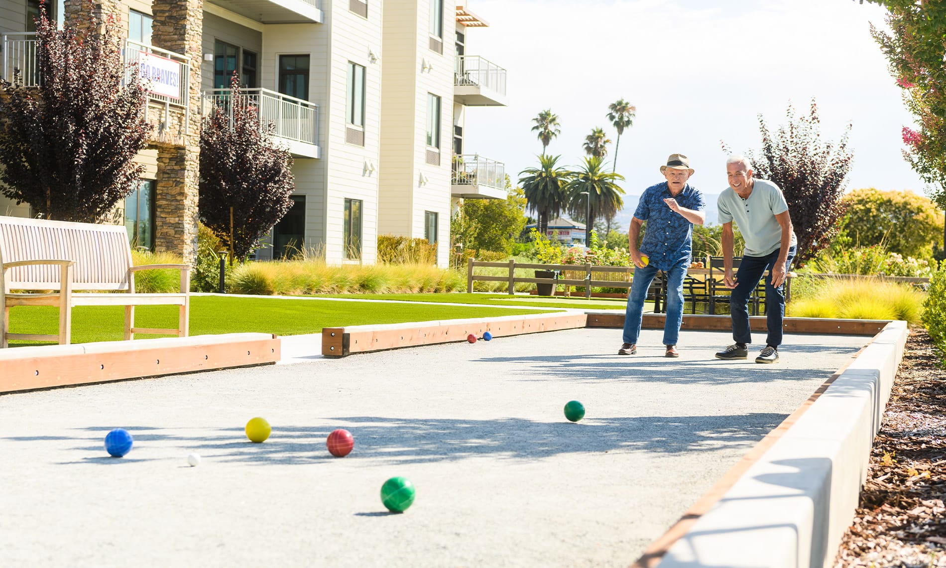 Residents enjoying a game.