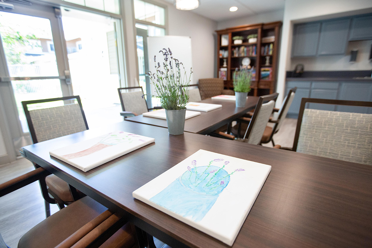 Activity room with seating area.