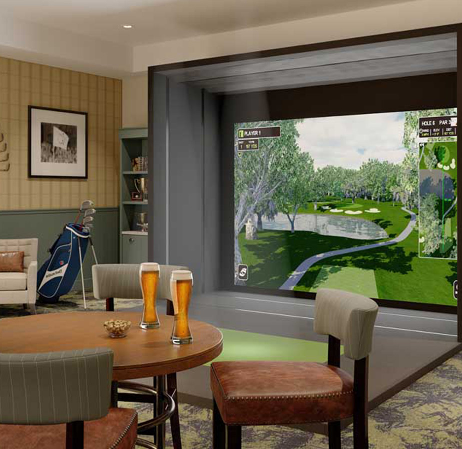 A virtual golf course.