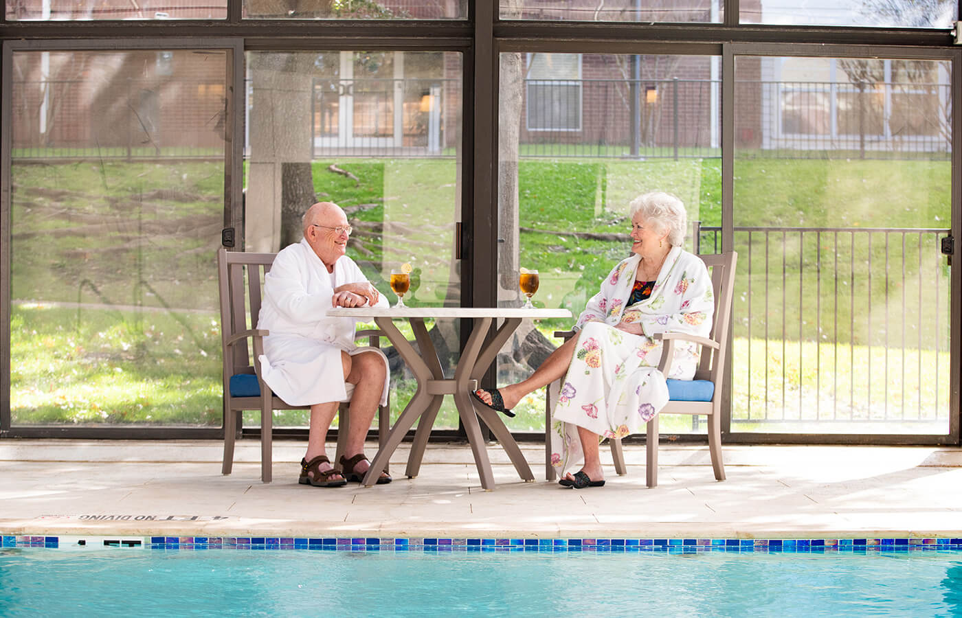 Residents enjoying indoor pool.