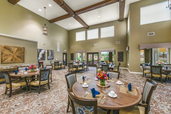The dining area at The Watermark at Continental Ranch.