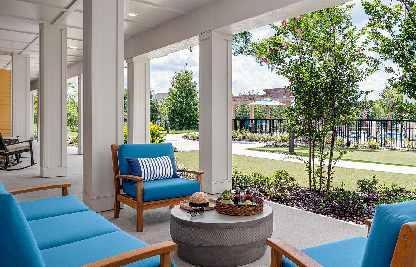 A large patio at The Watermark at Marco Island.