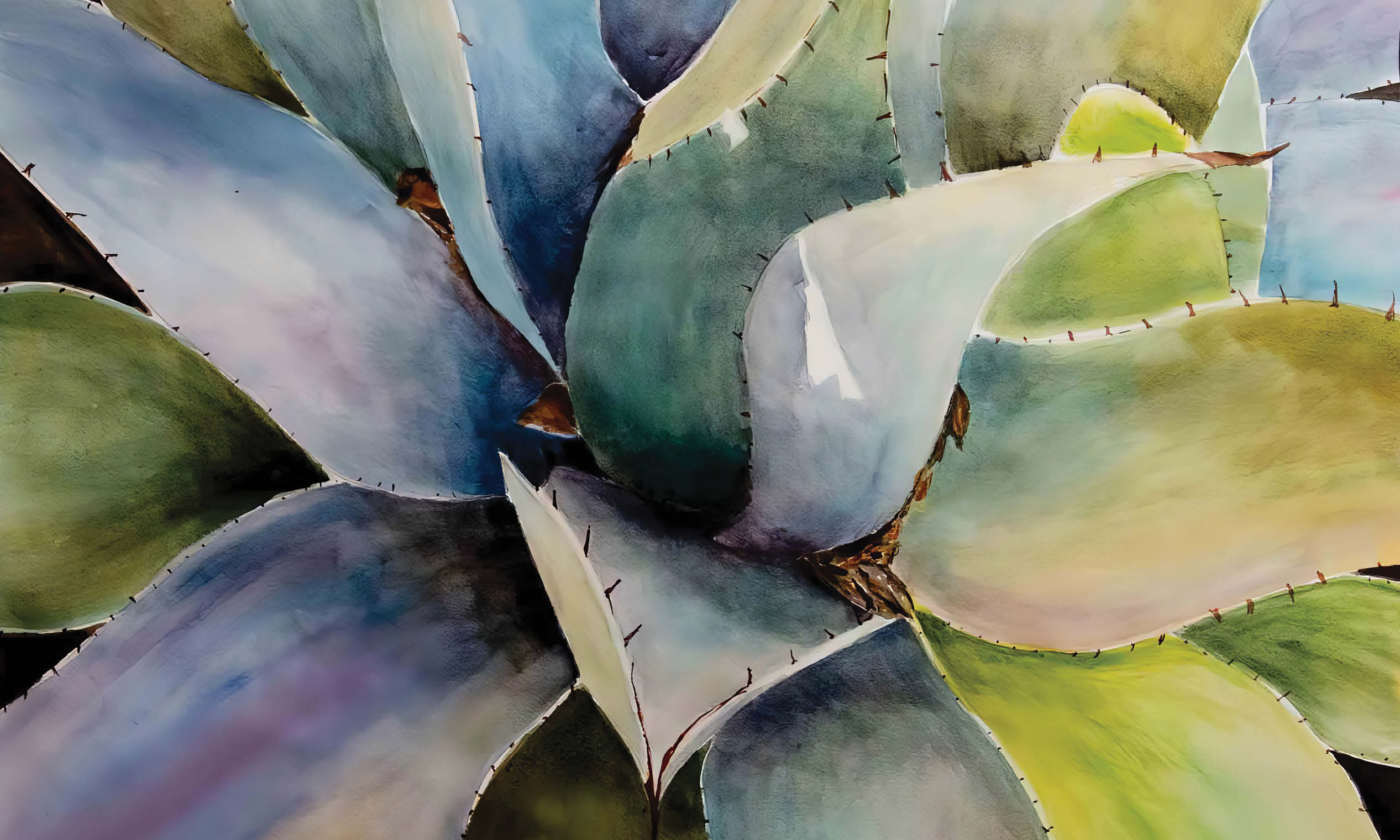 Succulent plant painting