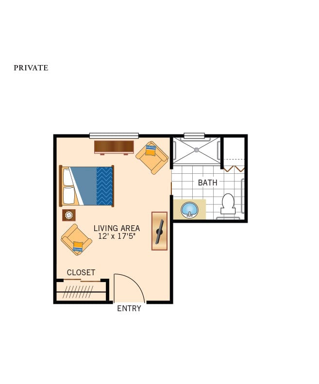 Private apartment floor plan.