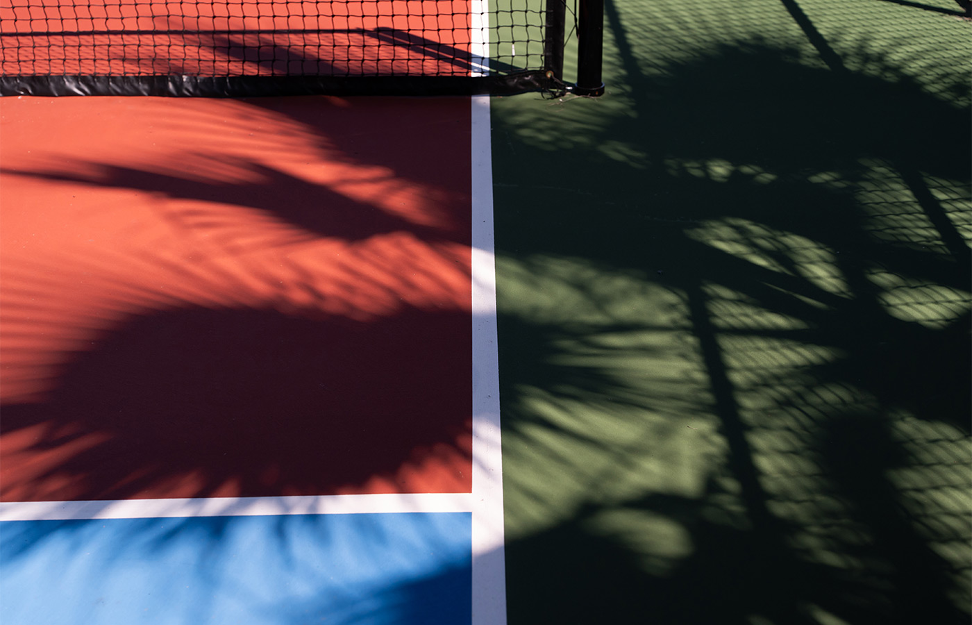A pickleball court.