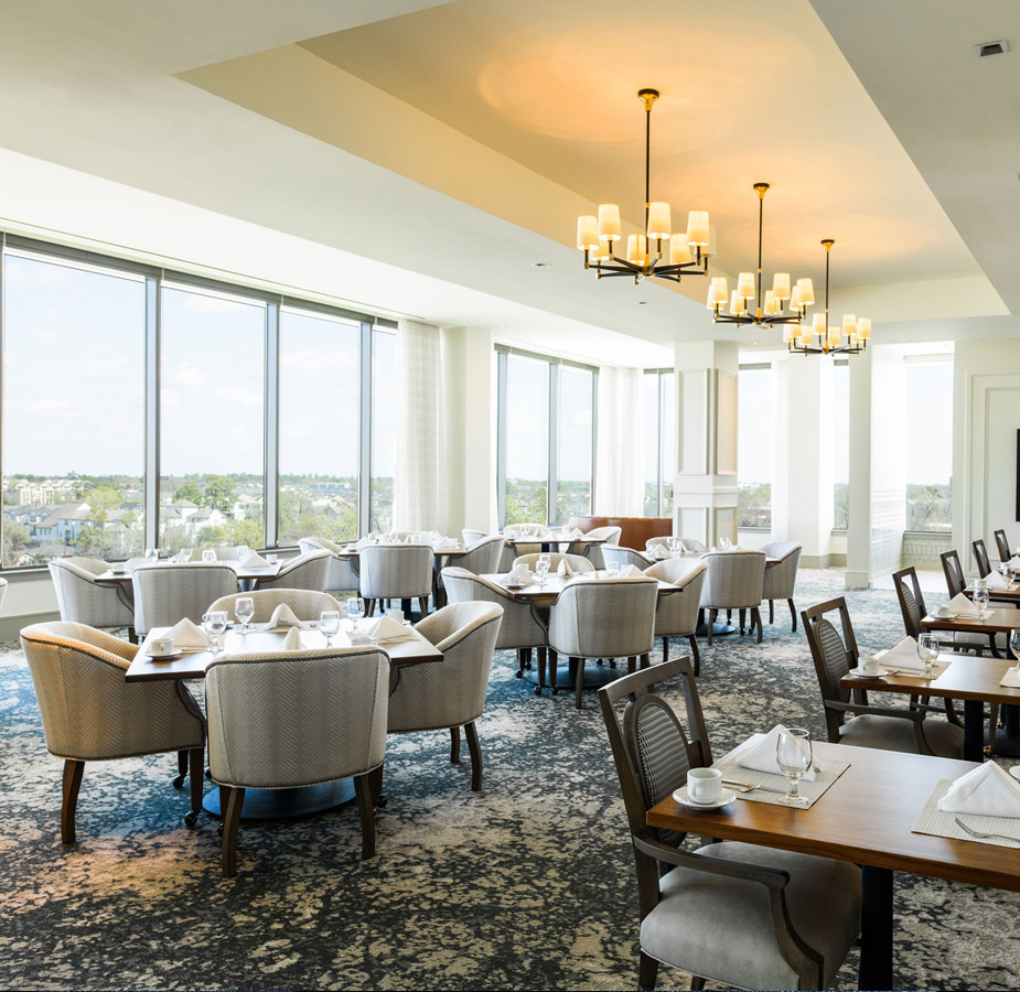 The dining area at The Watermark at Houston Heights.