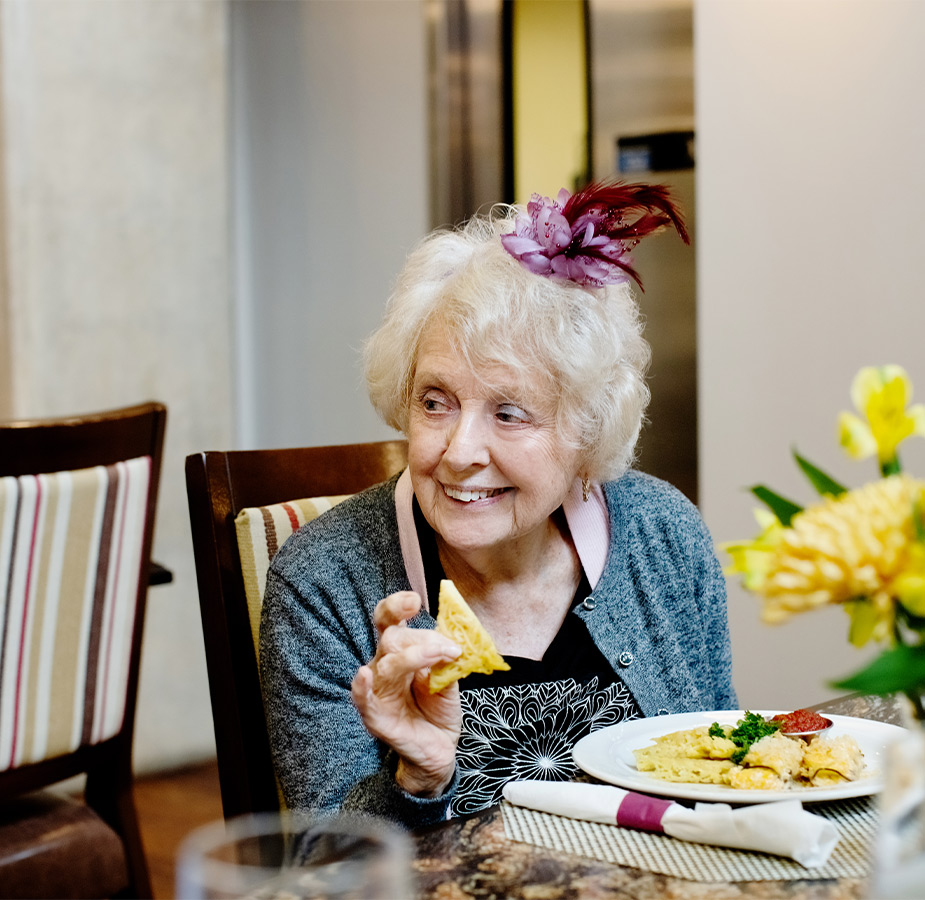 A person eating.