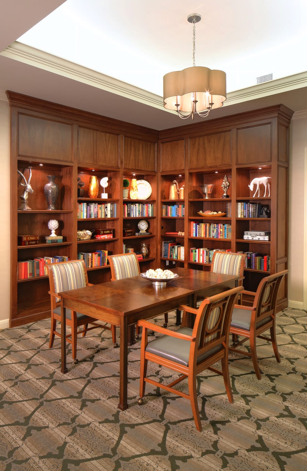 The library at The Watermark at Beverly Hills.