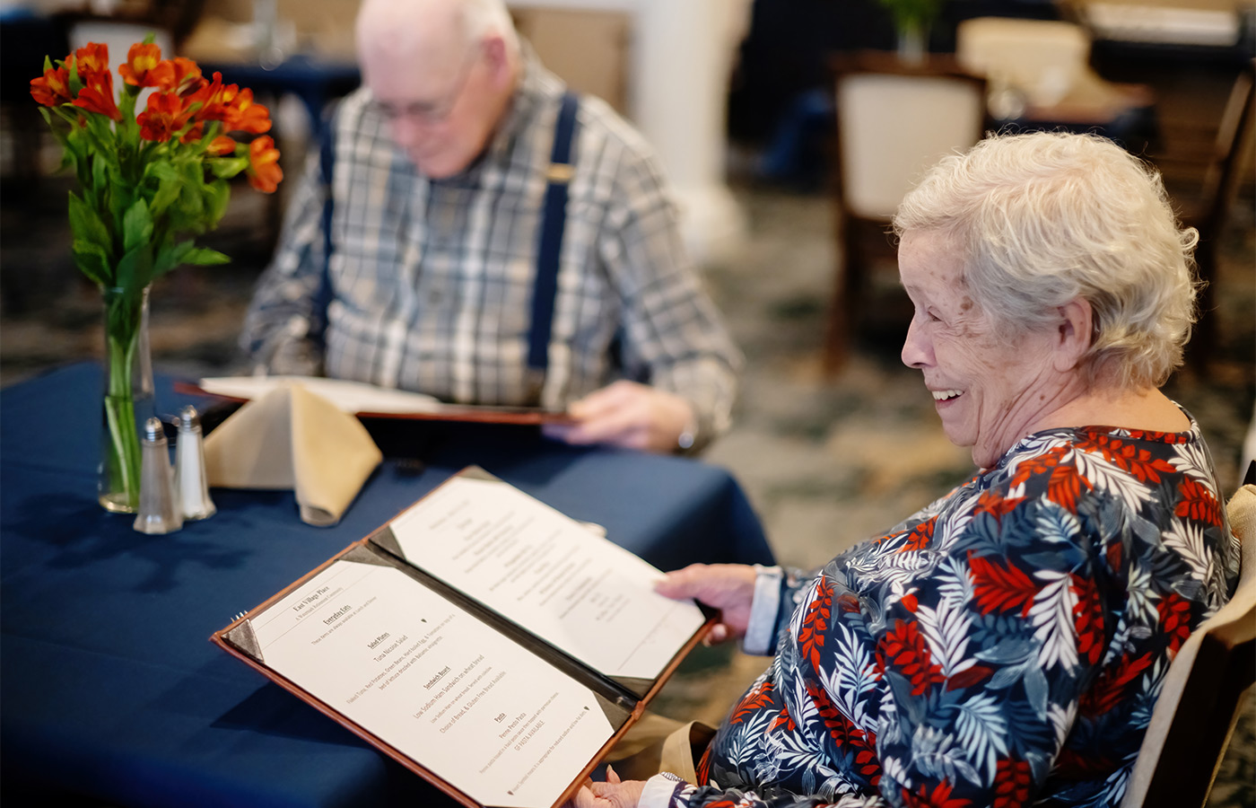 People ordering from a menu.