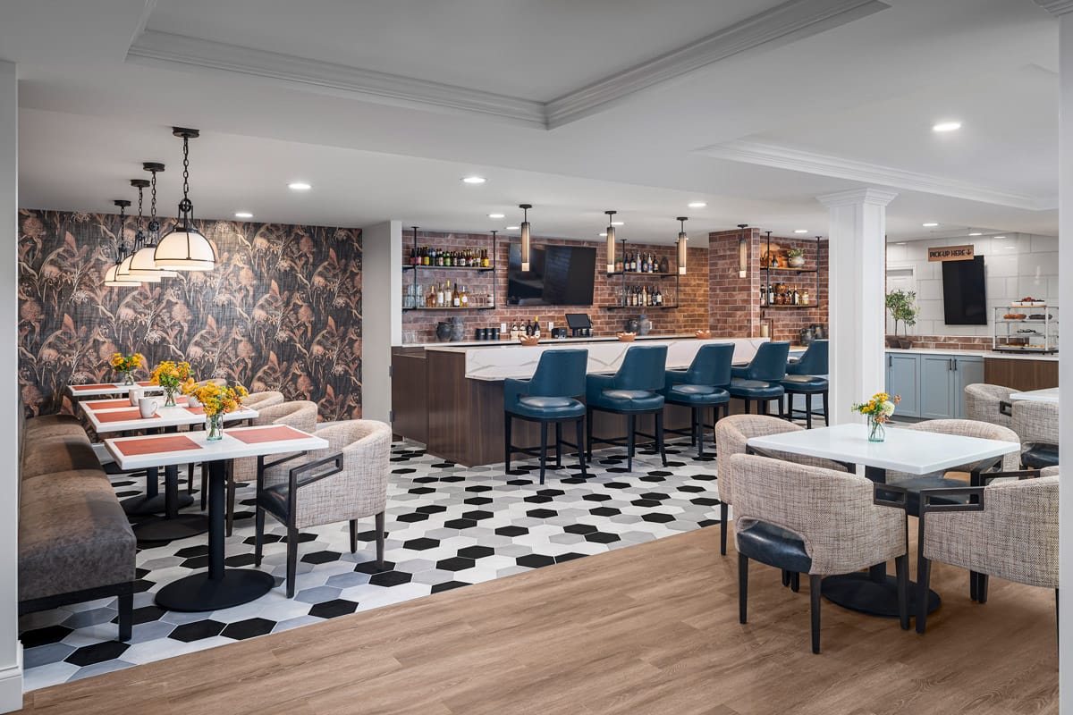 A dining area at The Watermark at St. Peters.
