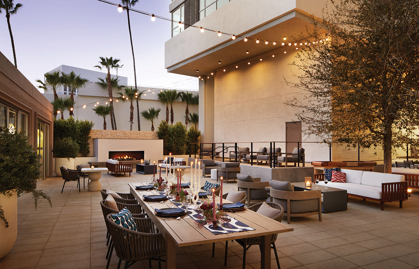 The patio at The Watermark at Westwood Village.