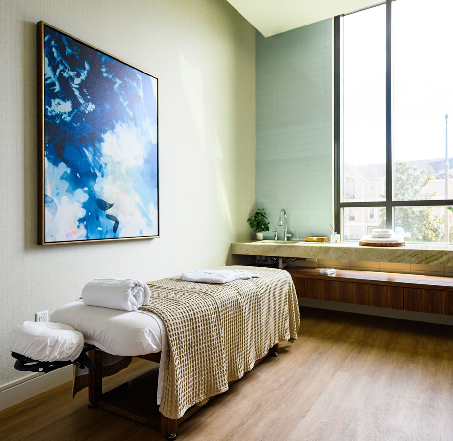 A massage room within the spa.