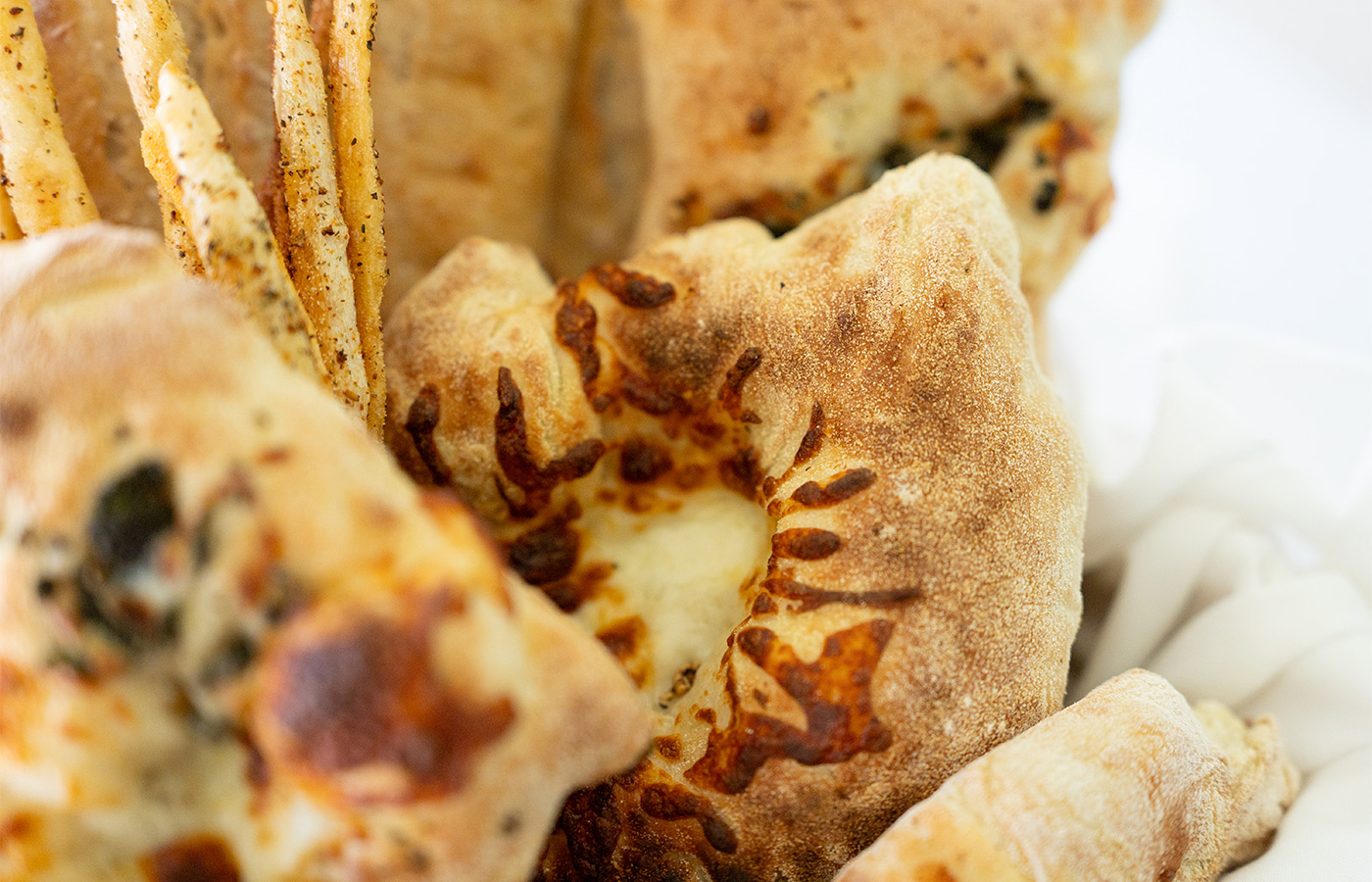 A basket of bread.