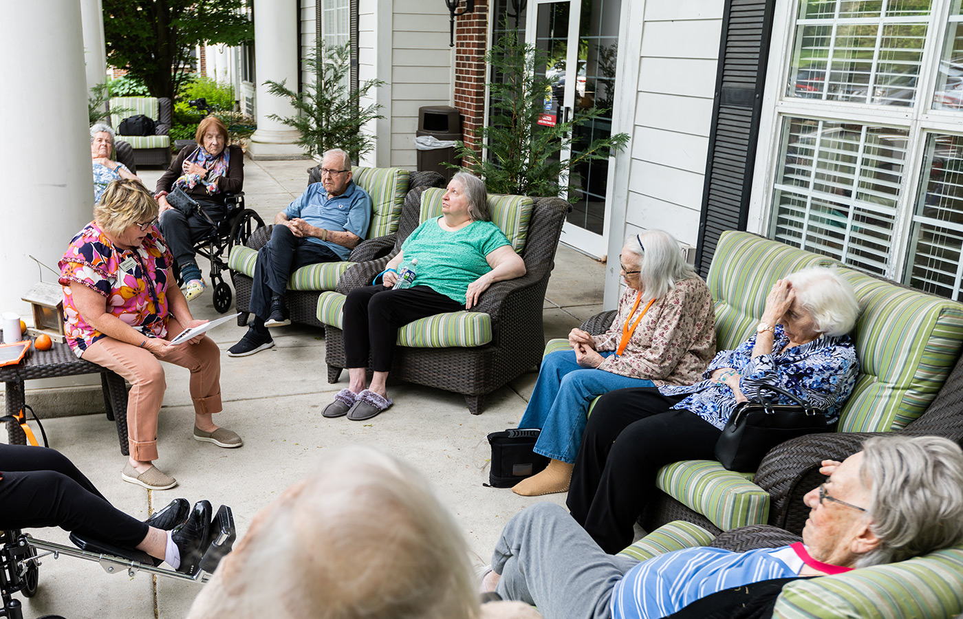 A group activity on the front porch.