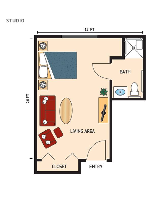 Personal Care studio floorplan.