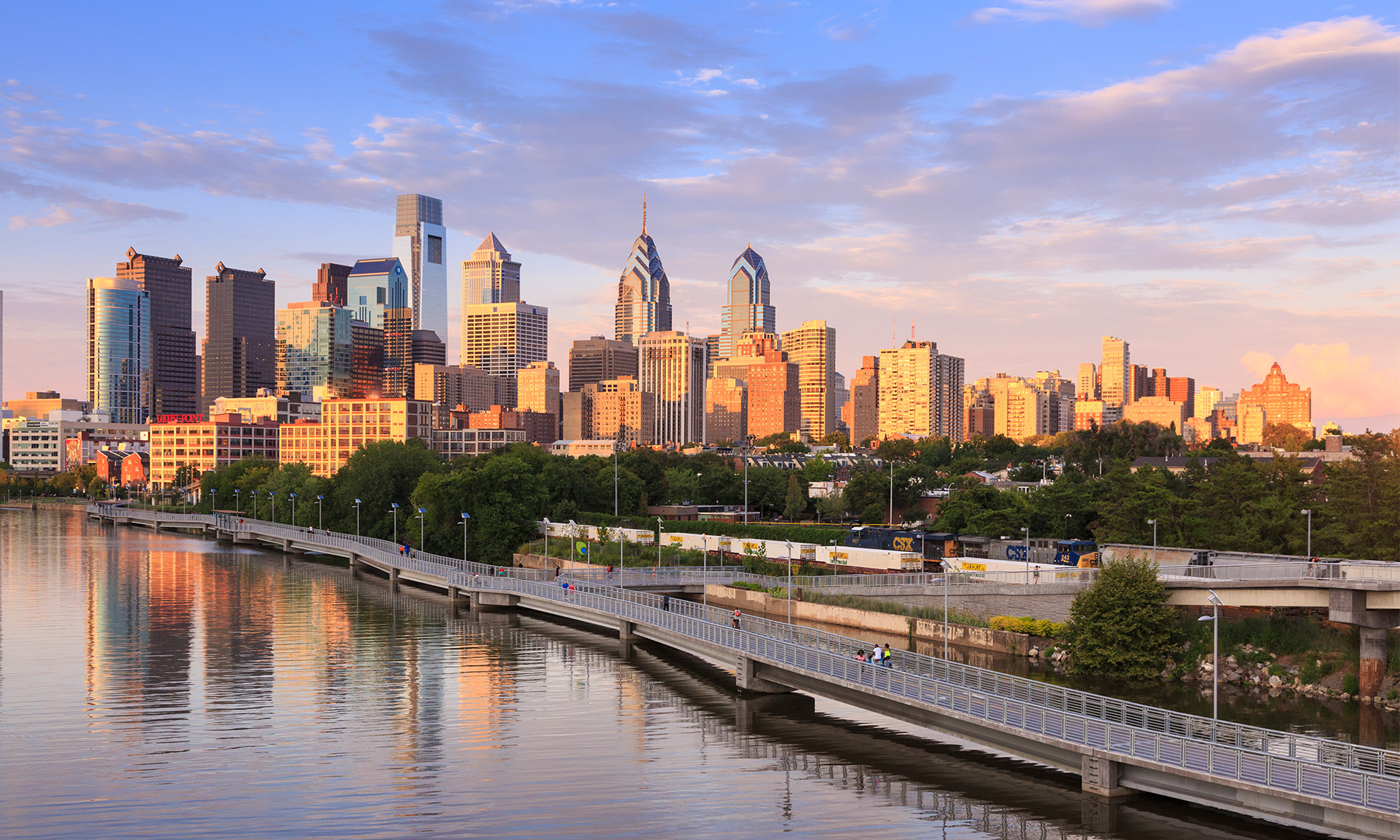 The view of the city's waterfront