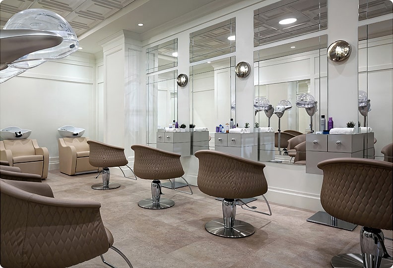 Salon chairs at Indulge Salon and Spa.