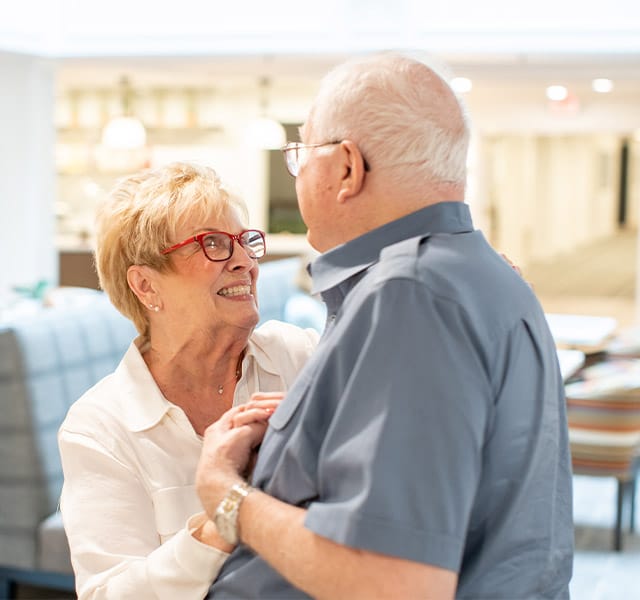 Residents enjoying a dance together.
