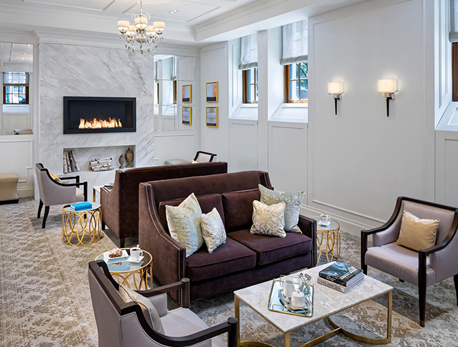 A furnished room.