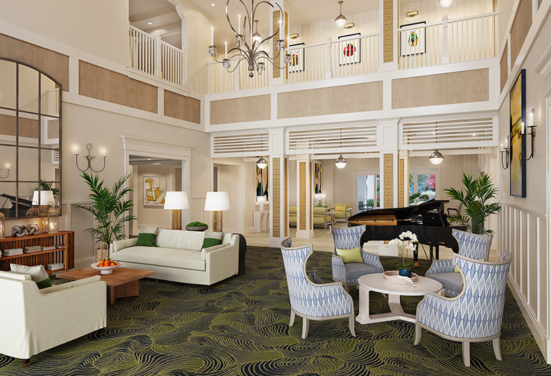 Seating area in lobby.
