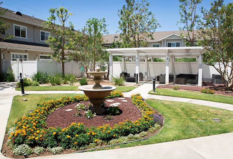 Courtyard by a building.