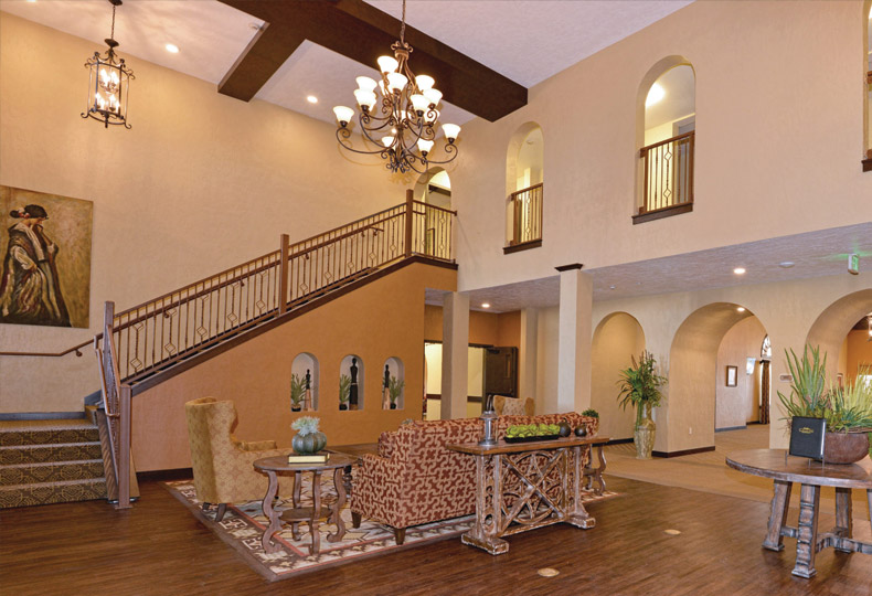 An inside shot of the Caliche Senior Living hall, 