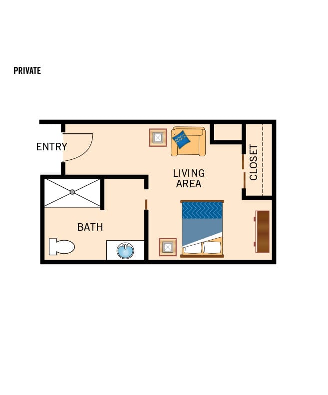 Memory care private floor plan.
