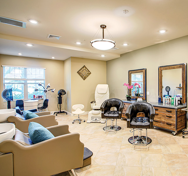 The salon at The Glades at ChampionsGate.