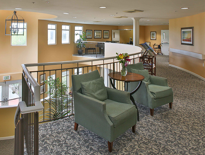 A sitting area with comfy seating.