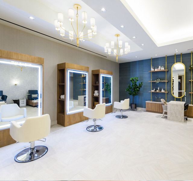 The salon at The Watermark at Houston Heights.