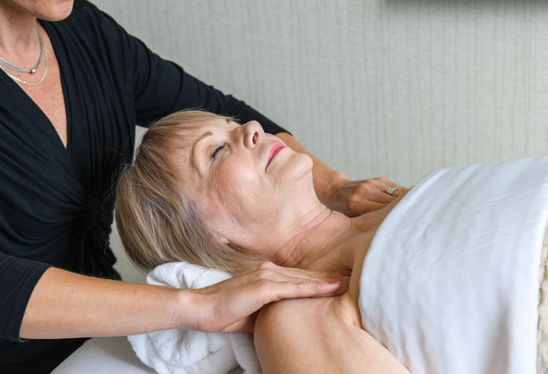 A resident is having a massage.