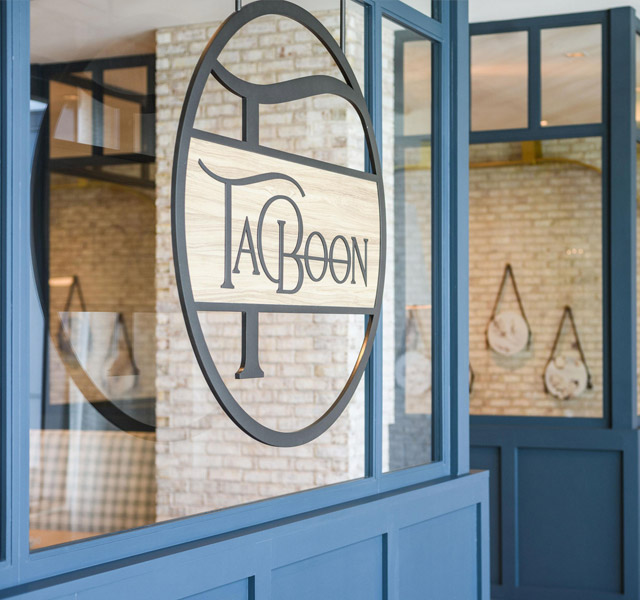 Entrance to a restaurant at The Watermark at Houston Heights.