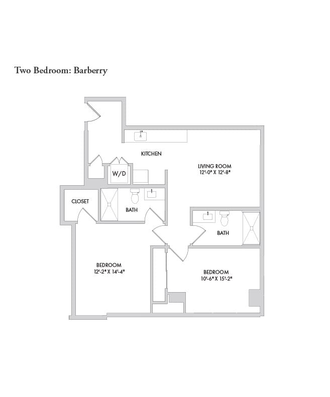 Senior living two bedroom floor plan