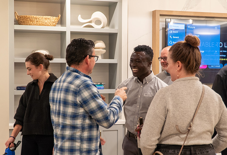 People talking to each other.