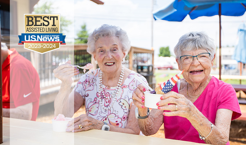 Two people having ice cream.